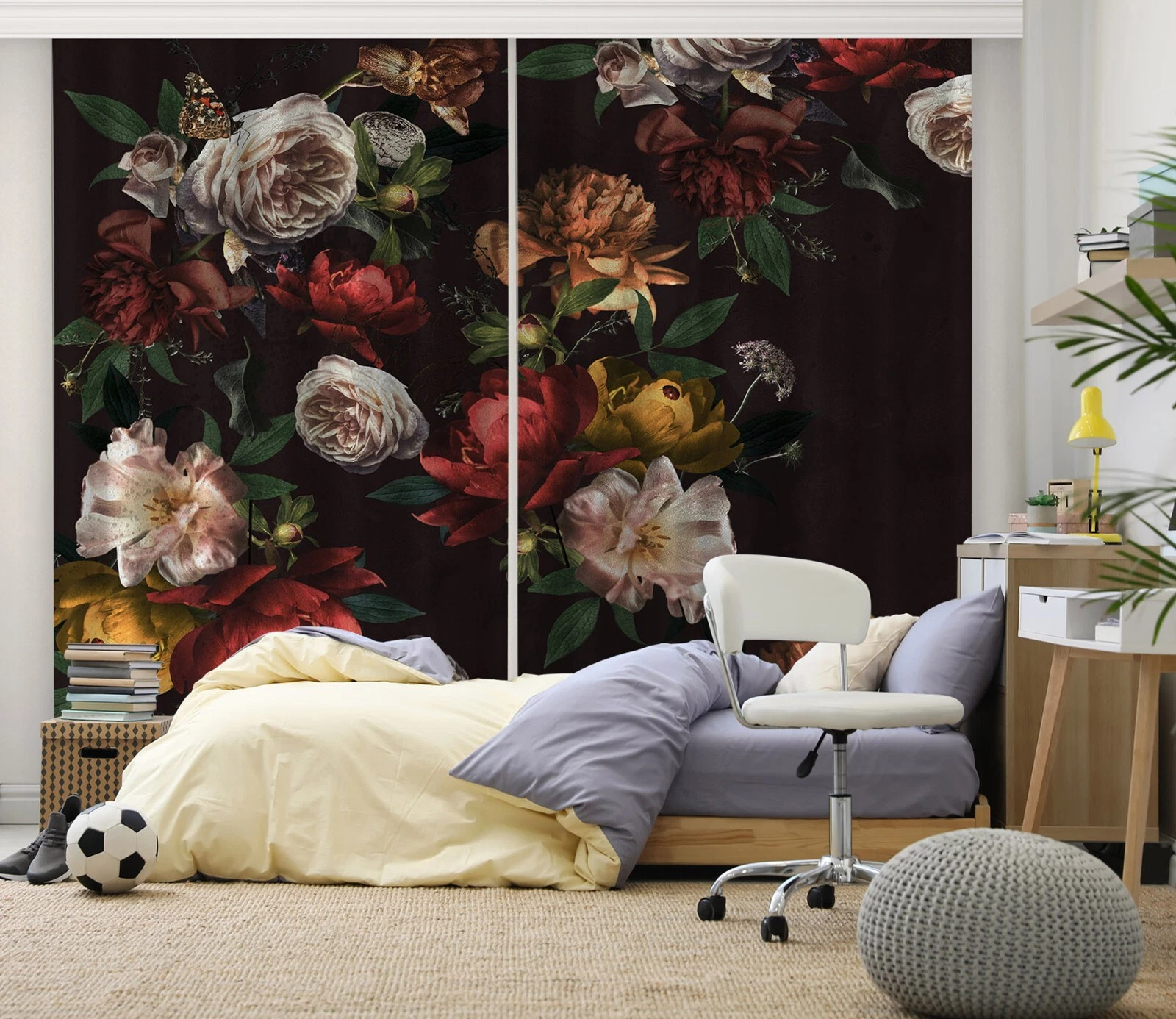 3D Mysterious Flowers ZHUB5187 Photo Curtain Window Blockout Fabric Vera 2023
