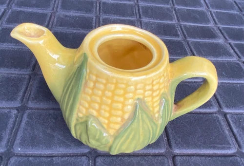 SHAWNEE POTTERY INDIVIDUAL CORN KING / QUEEN MINI TEAPOT USA65 VINTAGE No Lid