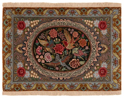 Tabriz 50raj Handgeknüpfter Perserteppich 92x63 cm-Orient,Fine,Carpet,Rug,Blumen