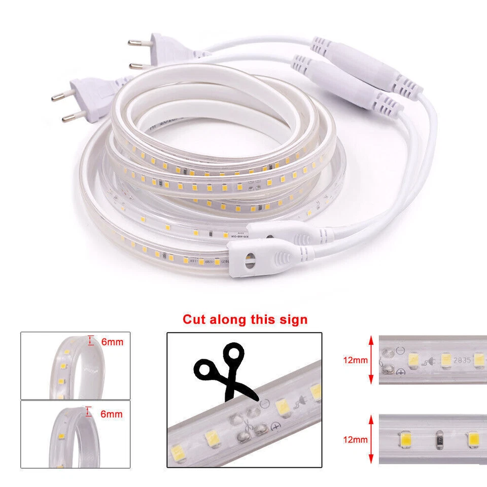 1m-25m LED Strip Streifen 220V SMD 2835 Dimmbar Lichtleiste Lichtband Schlauch - Bild 4 von 4