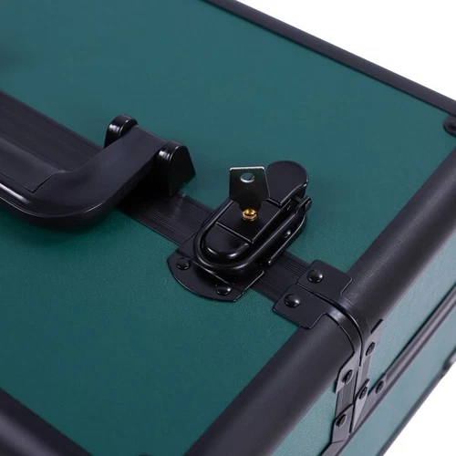 4-in-1Draw-bar Style Interchangeable Aluminum Rolling Makeup Case-Dark Green US - Picture 11 of 12