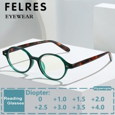 Unisex Retro Oval Anti Blue Light Reading Glasses Clear Lens Presbyopic Readers