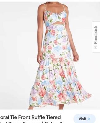 express floral cut out maxi dress Floral Strapless Twist Front Smocked Back Cutout Maxi Dress With Pockets