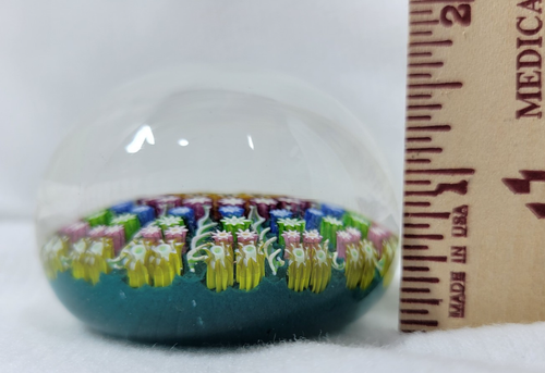 Vintage Perthshire Millefiori 13 Band Twist Design Briefbeschwerer Schottland mit Etikett - Bild 6 von 7