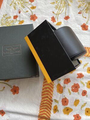 Breitling Original Black Faux Leather Watch strage Box with Link