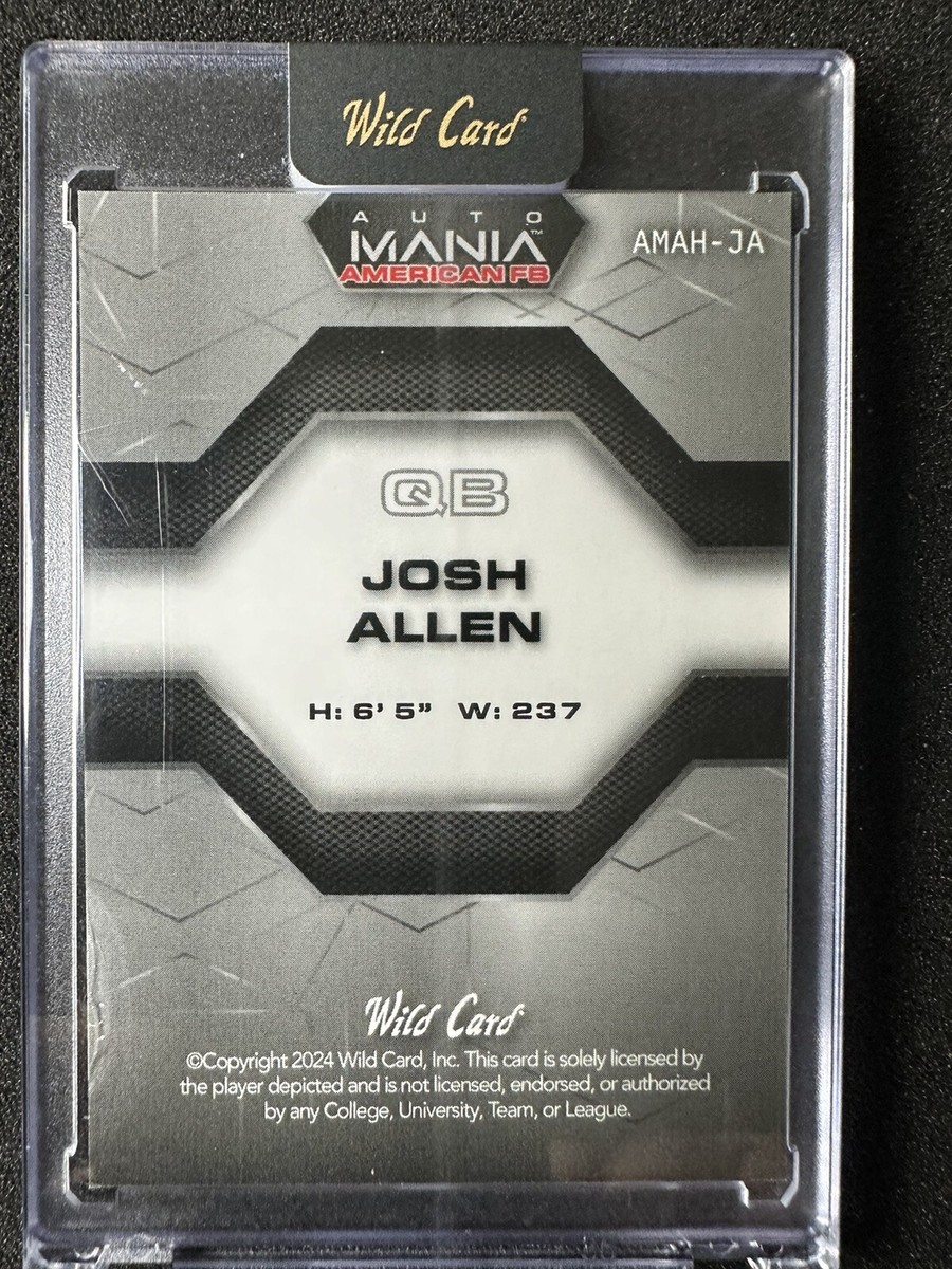 2024 WILD CARD AUTO MANIA AMERICAN FB JOSH ALLEN 1/1 BUFFLO BILLS