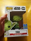 Funko Pop Star Wars Yoda #124 Bobble Head Chrome Green SDCC 2019 READ