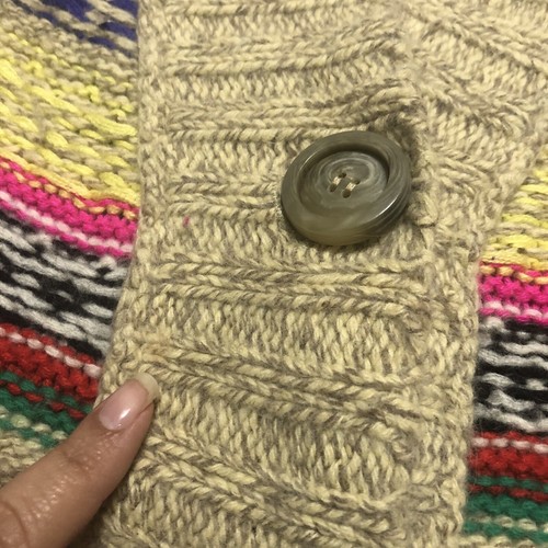 Free People Beige Pink Multi-Color Striped Sweater Cardigan Coat Size S - Picture 5 of 5