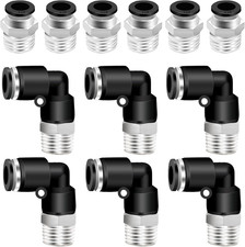 12PCS 1/4 Inch Tube OD X 1/4 Inch NPT Thread Elbow and Straight Combination 1/4