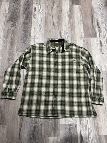 NWT ST. JOHN'S BAY MEN'S GREEN PLAID HEAVY FLANNEL SHIRT X LARGE - Picture 1 of 7