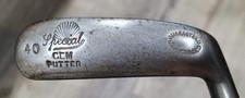 Antique Vintage Model 40 Gem Shell Stamp Hickory Wood Shaft Golf Club Putter