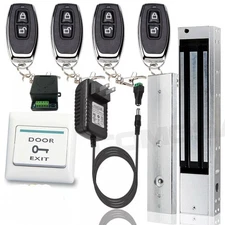 Door Entry Access Control System, 1200 lb Magnetic Lock, 4 Remote Controls US
