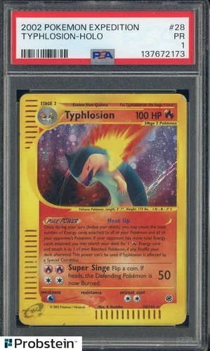 2002 Pokemon Expedition #28 Typhlosion Holo PSA 1 PR