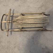 Vintage Yankee Clipper No 10 Wooden Snow Sled with Metal Runners 36  X 20.5  