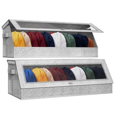 Hat Organizer for Baseball Caps, 2 Pack Hat Storage for Baseball Caps with Cl...