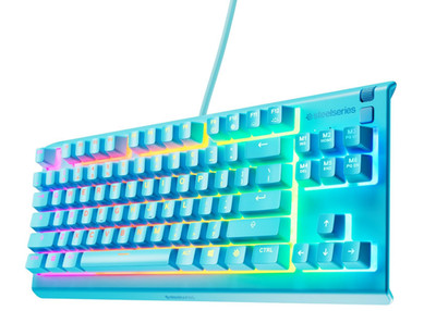 SteelSeries Apex 3 TKL Aqua RGB Gaming Keyboard   Tenkeyless Compact Form Factor