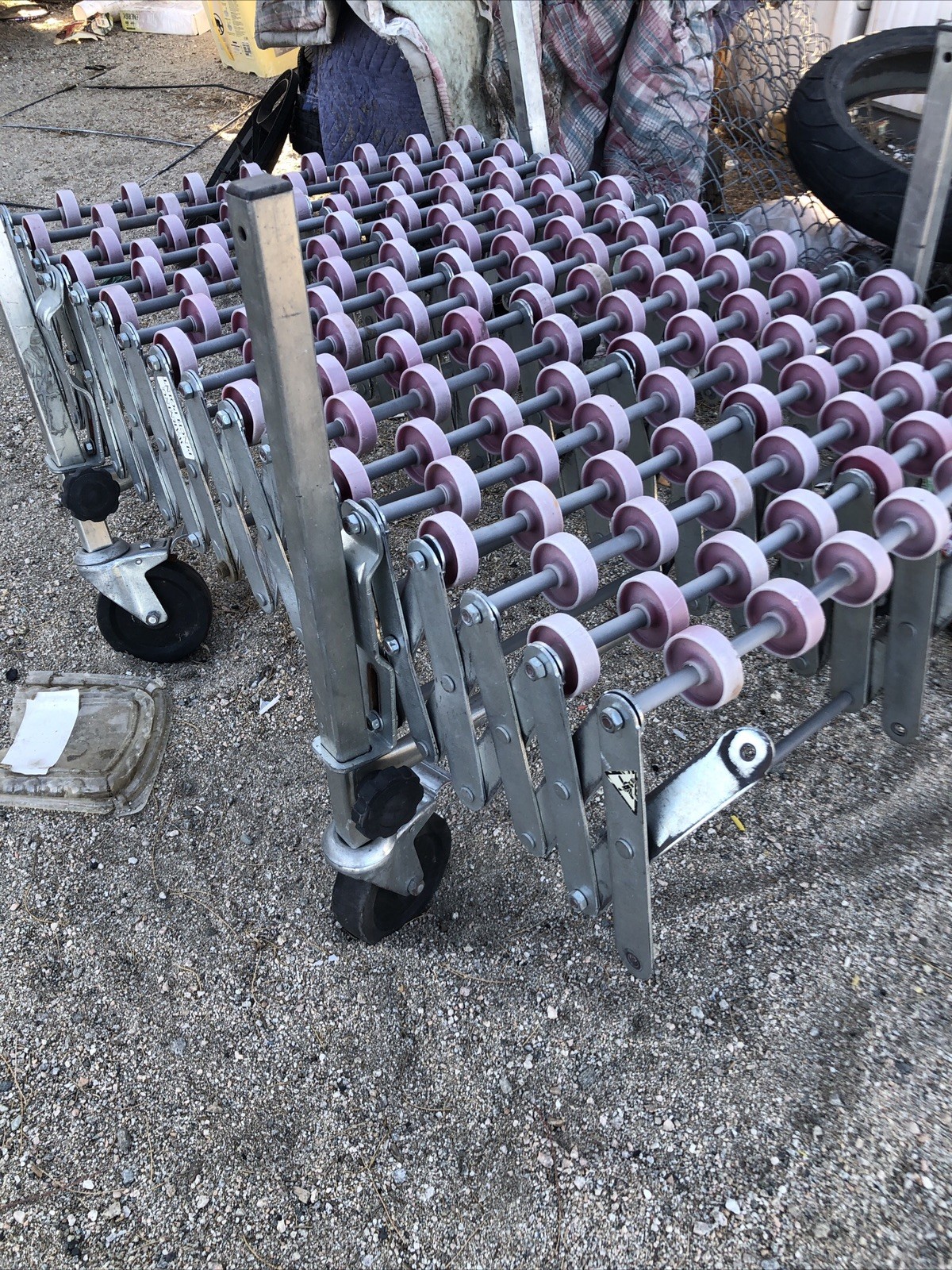Expandable Skatewheel Conveyor with Red Wheels 2 20’ Conveyors