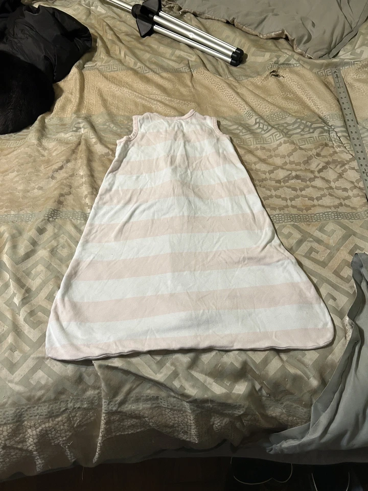 Burt's Bees пчеловод сна мешок M 6-12 М Baby Girl розовый белая полоса носимый - Изображение 4 из 4