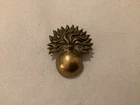 RARE BRITISH BRASS CAP BADGE 2nd DRAGOONS/SCOTS GREYS BANDSMAN'S WITH LUGS