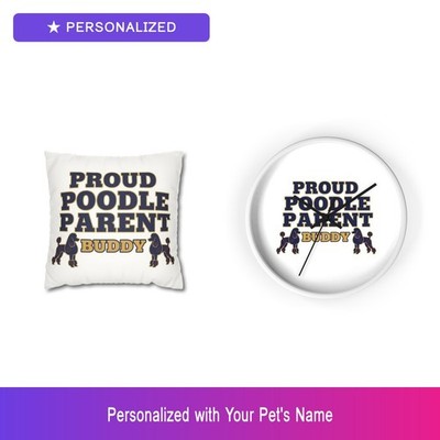Custom Poodle Christmas Holiday Gift Set Pillow Clock Personalized Easter Gift