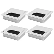 4pcs Table Rectangular Cable Useful Organizer Box Cable Hole Cover