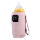 Pink USB Baby Bottle Warmer Three Level Temperature Adjustment Hook And Loop