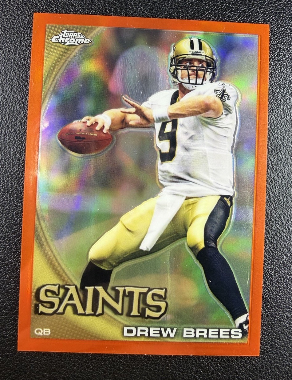 2010 Topps Chrome Football Drew Brees Refractor Orange 🔥