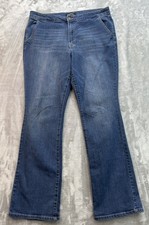 D. Jeans Womens Sz 14 Blue BootCut Slash Pocket High Rise Western Cowgirl Boho