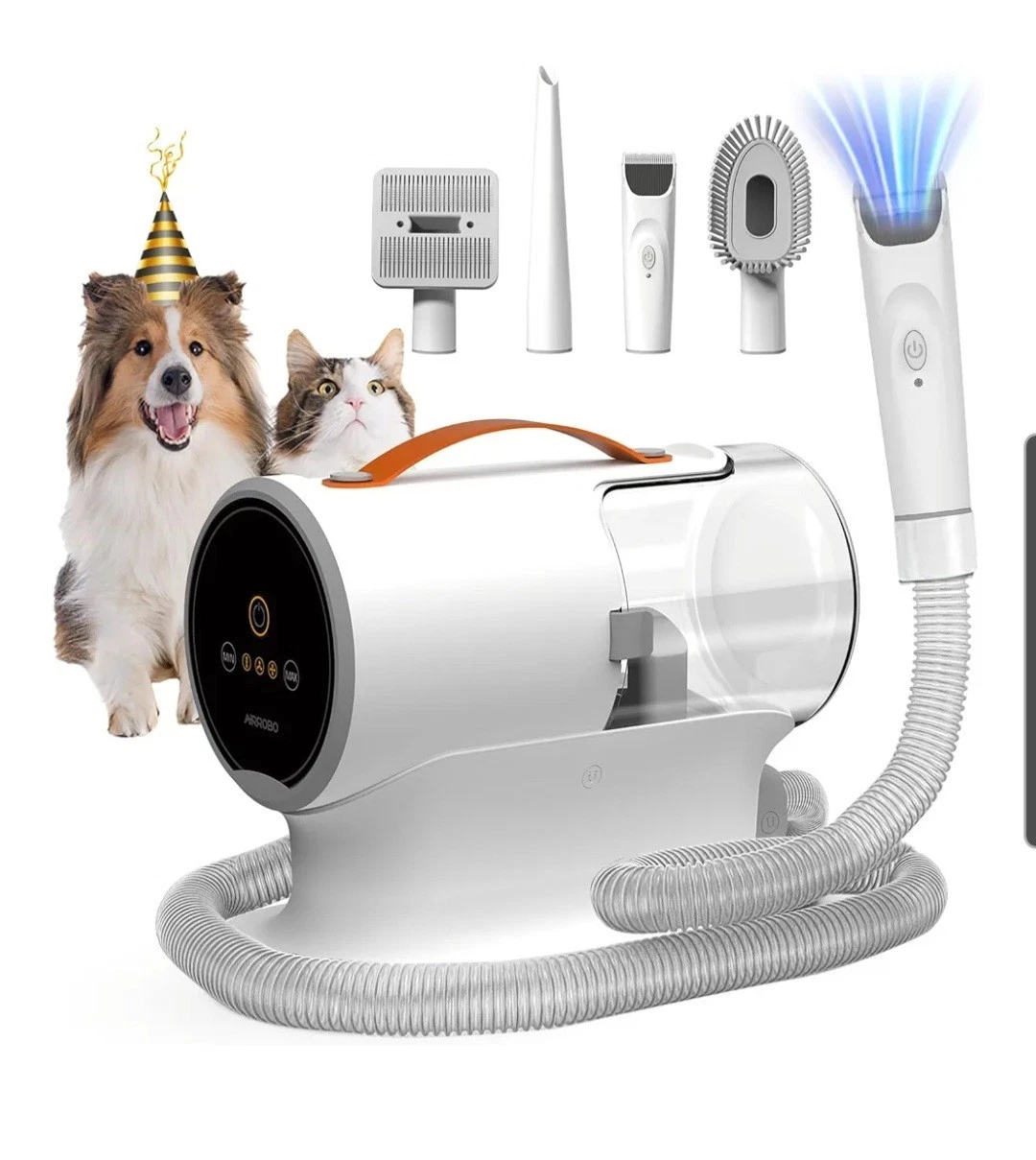 AIRROBO Dog Grooming Vacuum, Dog Grooming Kit,12000Pa Strong Pet Vacuum, 2L Larg