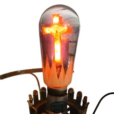 Aerolux Light Bulb Crucifix Filaments Vintage Edison Style 110V Germany 1930s
