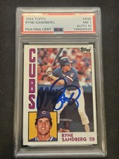 1984 TOPPS #596 RYNE SANDBERG Autograph PSA 7 Auto 10