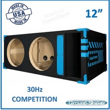 12" Dual Competition Ported Sub Box Vented Subwoofer Enclosure Ground Shaker