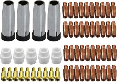 59 PCS MIG Welding Torch Kit Contact Tip Nozzle Diffuser MB24 24KD Consumable
