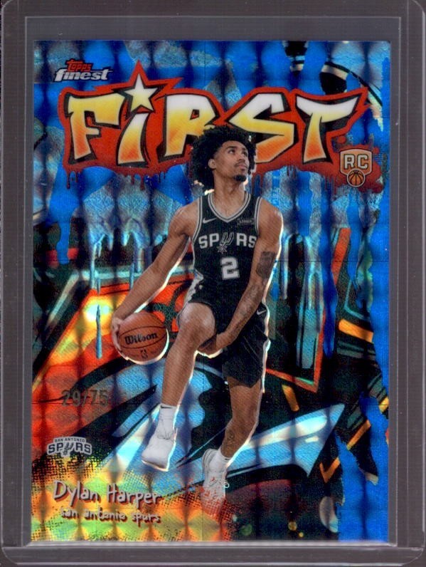 DYLAN HARPER 2025-26 Topps Finest First #F-2 Blue Geometric Refractor RC #29/75