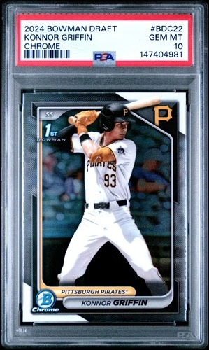 147404981 Konnor Griffin 2024 Bowman Draft #BDC-22 Chrome 1st RC PSA 10