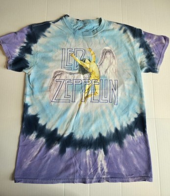 Vintage Y2K Daydreamer Led Zeppelin Angel Tie Dye Band T-Shirt Sz M Blue Purple