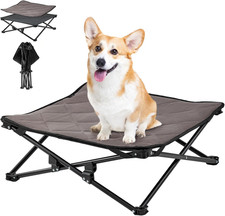 Elevated Dog Bed for Small Dogs, Outdoor Raised Cooling Pet Cot Bed with Washabl