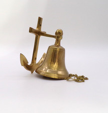 Vintage Brass Anchor Bell Wall Mount Large 5" Sailor Nautical Ship Decor