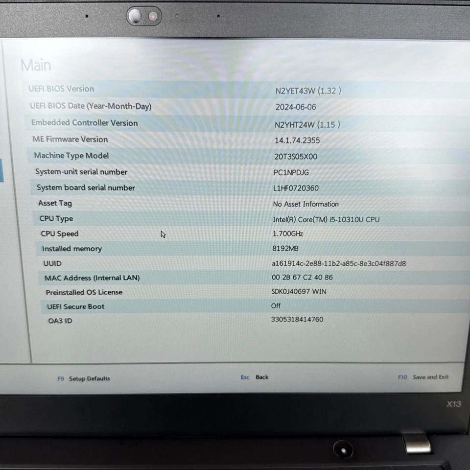 Lenovo ThinkPad X13 G1 · i5-10310U · 8GB · 128GB, Foto 2 von 5