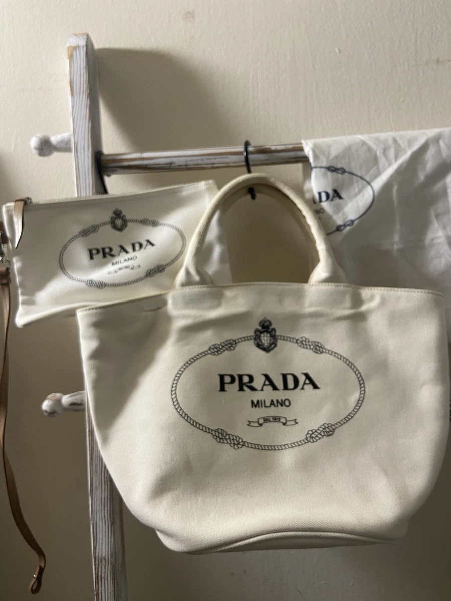 PRADA Canapa Tote White Bags & Handbags for Women for sale | eBay