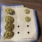 Vintage U.S. Army Brass Buttons Military WW2? Lot of 6 On Card