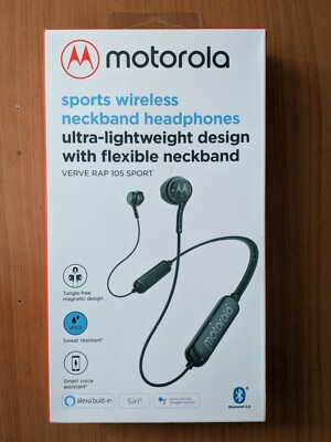 Motorola Verve Rap 105 Sports wireless neckband ultra lightweight design  Black