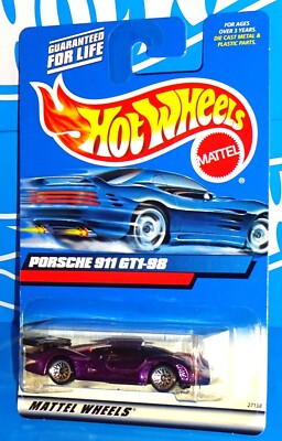Hot Wheels 2000 Mainline #172 Porsche 911 GT1-98 Purple w/ WSPs