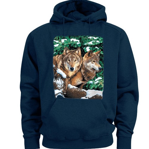 Sweat à capuche loup loup nature faune vêtements cadeaux homme - Photo 2/2
