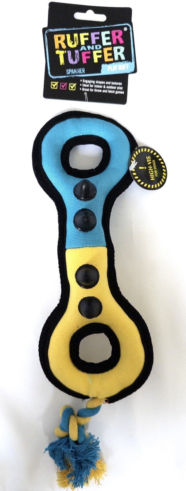 Ruffer and Tuffer Yellow and Blue Dog Toy Spanner eBay