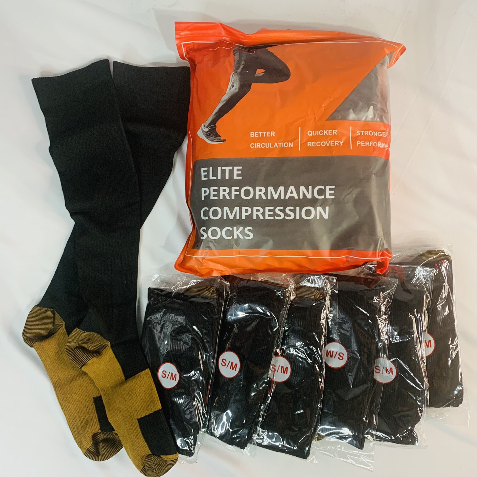 Elite Performance Compression Socks for Women & Men Circulation 7 Pair