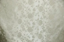 Ivory brocade Jacquard fabric dress runner Satin Floral 58" wide per yard