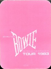DAVID BOWIE 1983 SERIOUS MOONLIGHT CONCERT TOUR BACKSTAGE PASS / NMT 2 MINT