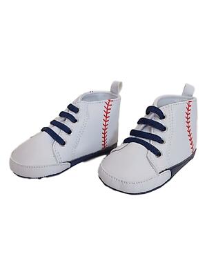 Carters Infant Boys White Baseball Sneaker Crib Shoe Baby Shoes