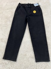 Cat Jack Girls 10 Black Denim Relaxed Tapered Easy on Easy off Super Stretch
